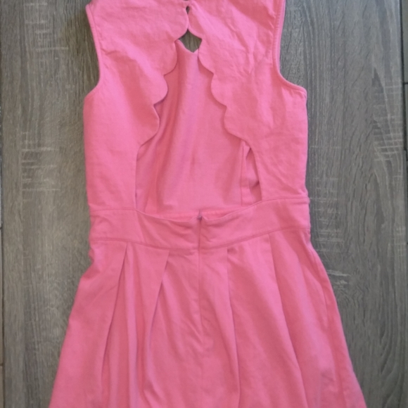 Kanva Fashion Cotton Pleated Dress Sleeveless Pink with Black Bow Size S - Picture 2 of 8